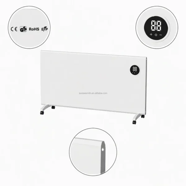Wall-mounted Freestanding Room Heater, 600 W, Metal - view 3