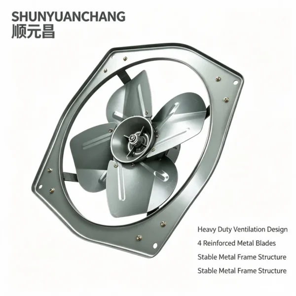 Wall-mounted Industrial Exhaust Fan, 4-Blade, 220V/380V - view 2