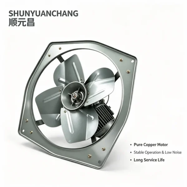 Wall-mounted Industrial Exhaust Fan, 4-Blade, 220V/380V - view 3