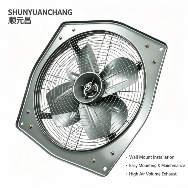 Wall-mounted Industrial Exhaust Fan, 4-Blade, 220V/380V - view 5