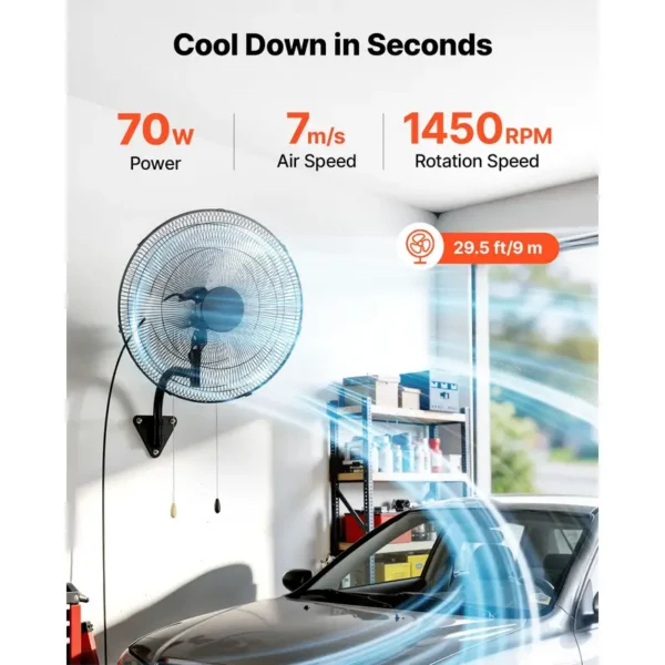 Wall-mounted Oscillating Fan, D0100XFJEGW - view 2