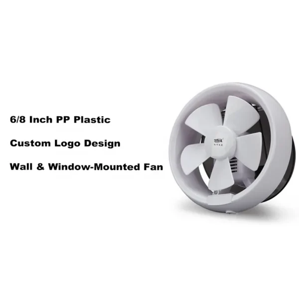 Wallwindows-mounted Exhaust Fan, Plastic, 110-240V~