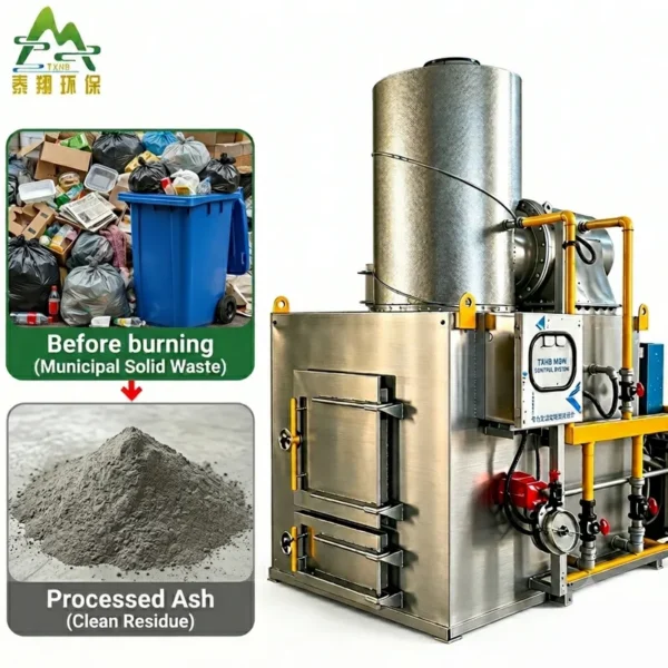 Waste Incinerator with Motor, 380v, 20-500kgs