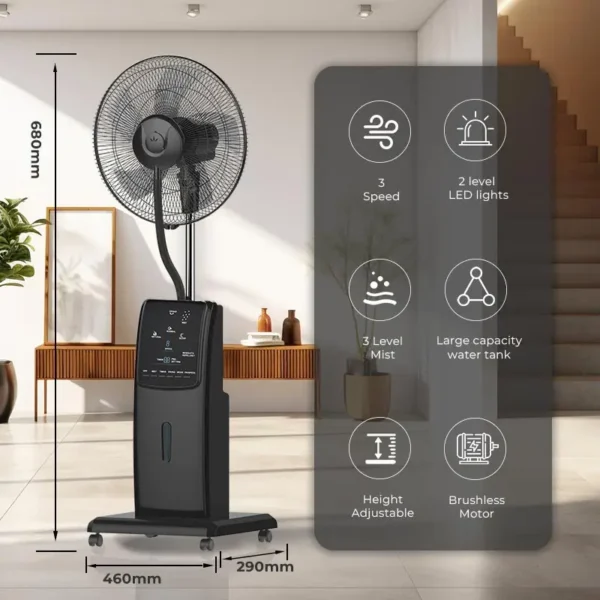 Water Cooling Mist Fan, 16-Inch, Plastic - view 2