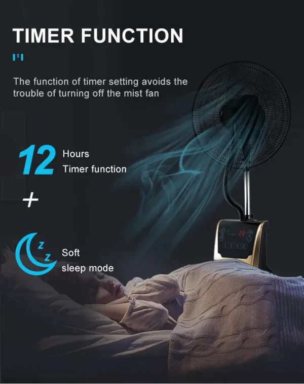 Water Mist Fan, Copper, 90, Plastic - view 6