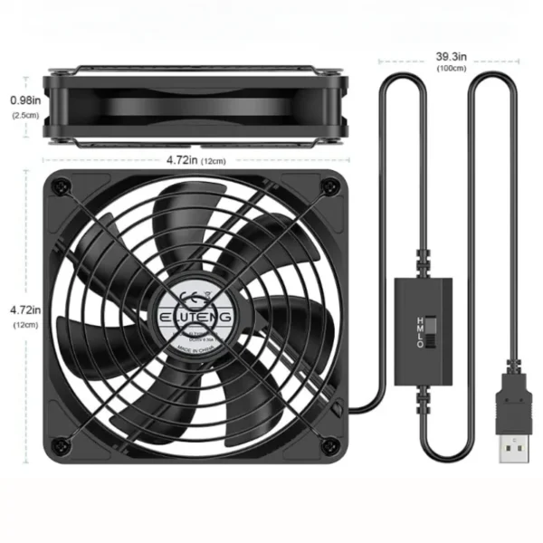 Waterproof Case Fan, 120mm, 3-Speed, 25mm - view 5