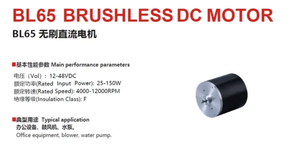 Waterproof Electric Bldc Motor, BL65, 12-48V DC - view 2