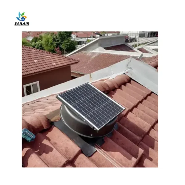 Waterproof Solar Attic Fan, Stainless, Steel, Roof - view 4