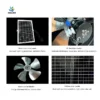 Waterproof Solar Attic Fan, Stainless, Steel, Roof - view 5