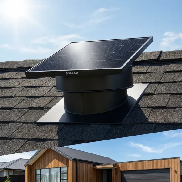 Waterproof Solar Attic Fan, Stainless, Steel, Roof - view 6