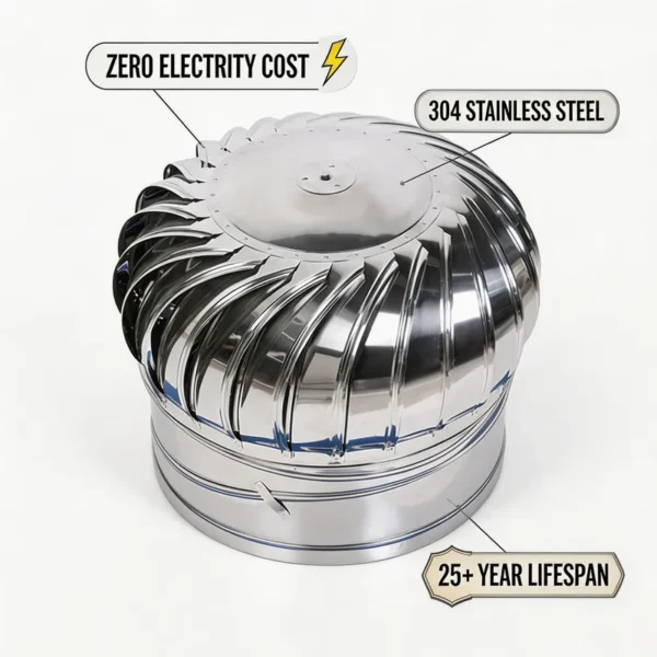 Waterproof Solar Roof Fan, 304, Stainless, Steel - view 4