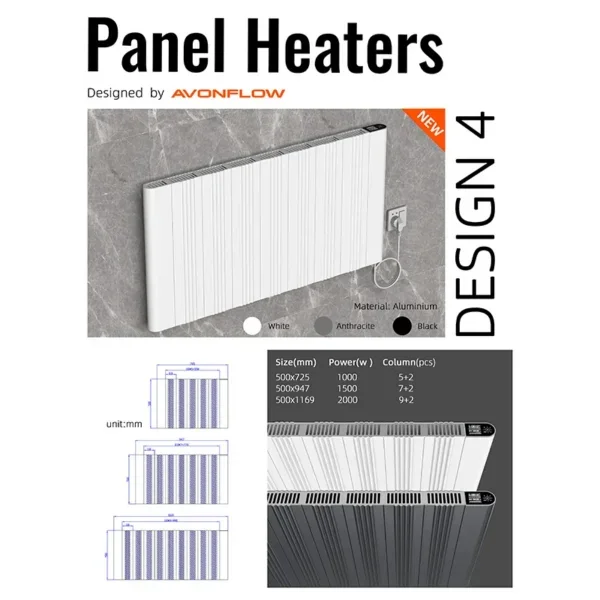 White Designer Radiator, Wall, Aluminum, 3 Years - view 4