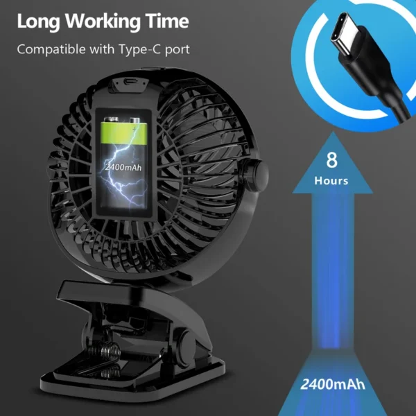 Wind Speeds Fan, 2-in-1, Portable, USB, 720° - view 2