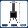Wood Burning Heating Stove, metal, Patio Heaters - view 2
