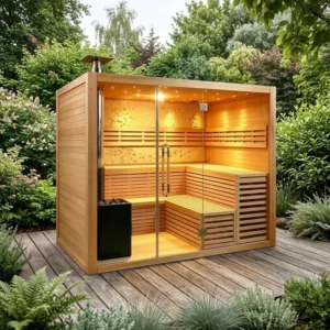 Wood Burning Sauna Stove, Portable, Plug Powered, Red Cedar