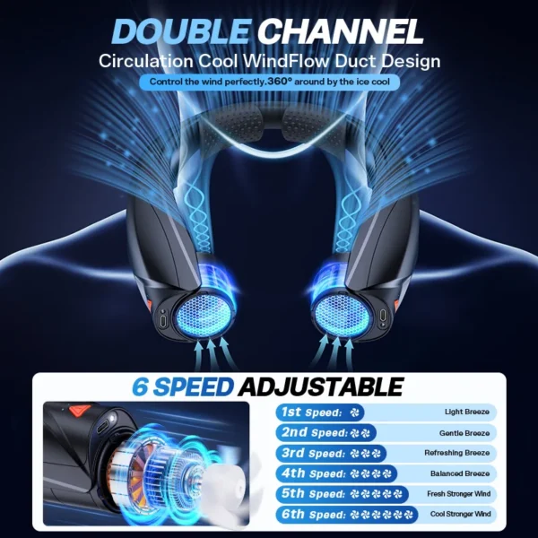 Aaoyun Neck Fan, Portable, Battery, Plastic - view 4