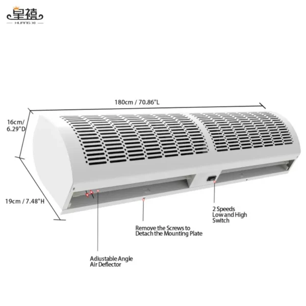Air Curtain, 3/4/5/6ft, 220V 50-60Hz, Full Metal Casing - view 5