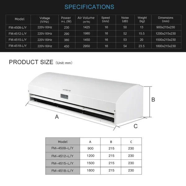 Air Curtain, Centrifugal, 2450m³, Galvanized Steel - view 5