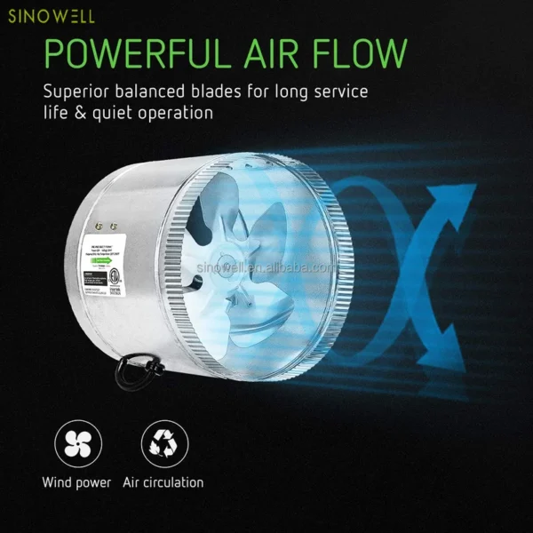 Air Duct Booster Fan, 4", 100, CFM, Inline - view 5