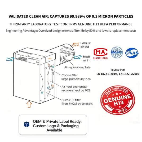 Air Handling Unit, ERV, HRV, Wall - view 2