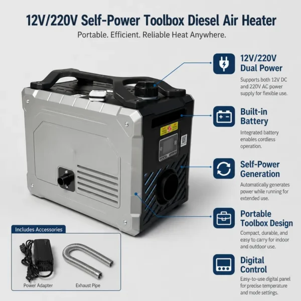 Air Heater, 12V/24V, Portable, 5KW, 12-Hour - view 4