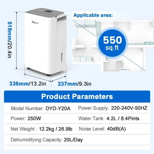 Air Purifier, DYD-Y20A, 20L, Portable - view 5