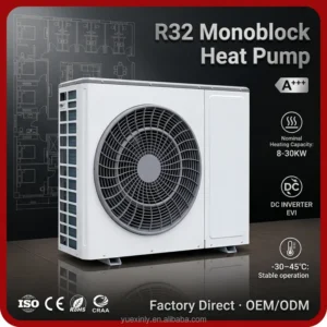 Air to Water Heat Pump, R32, EN14825, SGS