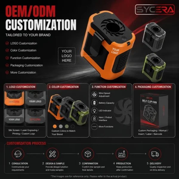 Airflow Waist Clip Fan, Portable, 8000mAh - view 4