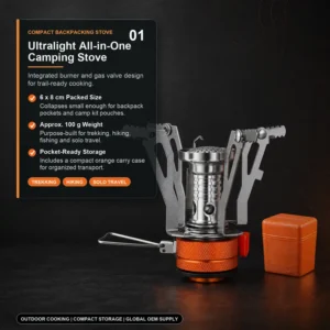 All-in-one Mini Butane Stove, Metal, portable gas stove