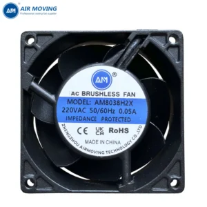 All Metal Axial Fan, AM8038H2X, 220-240V, 110V-115V, 80mm