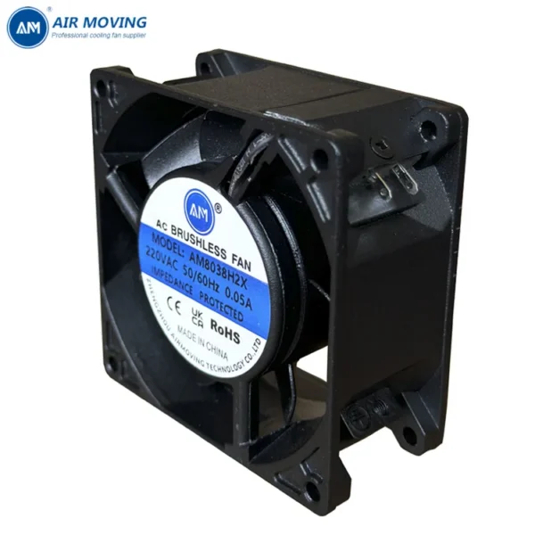 All Metal Axial Fan, AM8038H2X, 220-240V, 110V-115V, 80mm - view 3