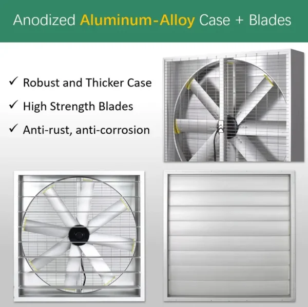 Alloy Wall-mounted Axial Fan, Aluminum, BLDC, Solar - view 6