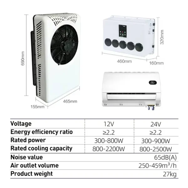 Auto Parking Air Conditioner, 24V, 8500btu - view 3