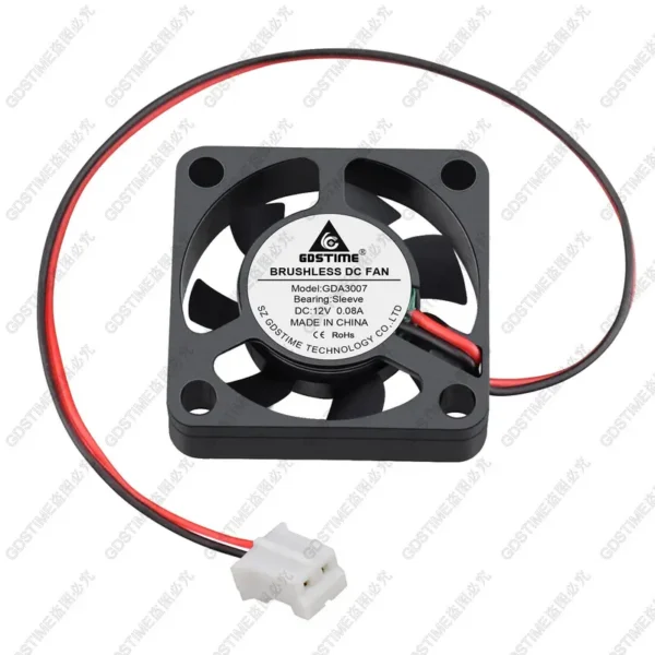 Axial Air Flow Fan, 30x30x7mm, 3007, 30mm, Brushless - view 6