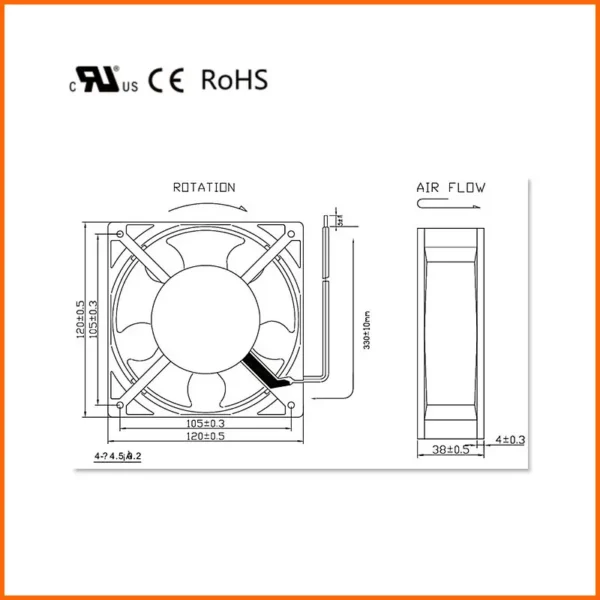 Axial Cabinet Fan, Waterproof, IP55, IP67, IP68 - view 5