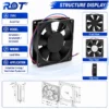 Axial Compact Cooling Fan, 3906, 115V, 92x92x25mm, 9W - view 2