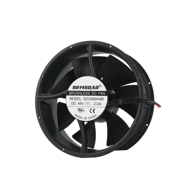 Axial Cooling Fan, 12-48V, 254X89mm, Plastic - view 2
