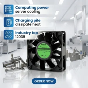 Axial Cooling Fan, 12CM, 120x120x38mm, PBT, 12V