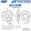 Axial Cooling Fan, 24V, 6314HR, 172mm, Inverter - view 3
