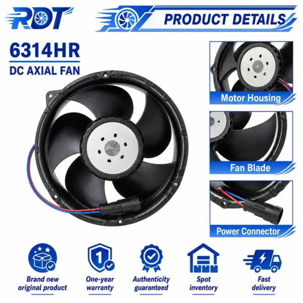Axial Cooling Fan, 24V, 6314HR, 172mm, Inverter - view 5