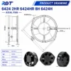 Axial Cooling Fan, 6424, 24V, 172mm, 241CFM - view 3
