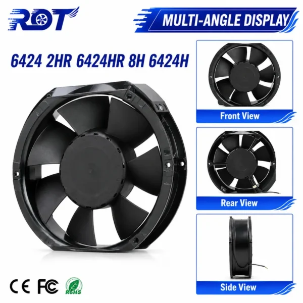Axial Cooling Fan, 6424, 24V, 172mm, 241CFM - view 6