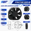 Axial Cooling Fan, 6424HR, 24V, 172mm, 480m3/h - view 2