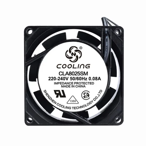 Axial Cooling Fan, 80mm, 220V, 8025, 80x80x25mm - view 3