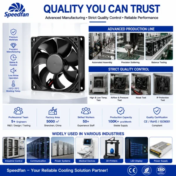 Axial Cooling Fan, 92x92x25mm, 12V, 24V, 48V - view 3