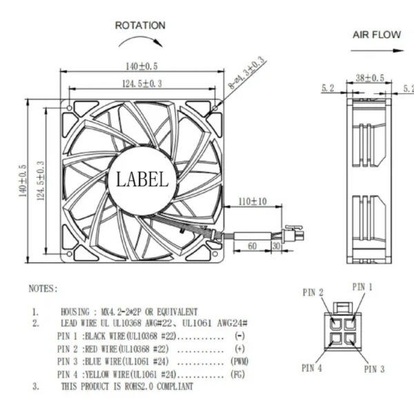 Axial Cooling Fan, Quality140mm, HVAC - view 4