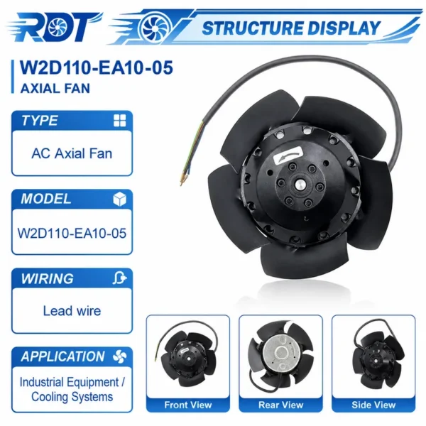 Axial Cooling Fan, W2D110-EA10-05, 400 V, Electric - view 2