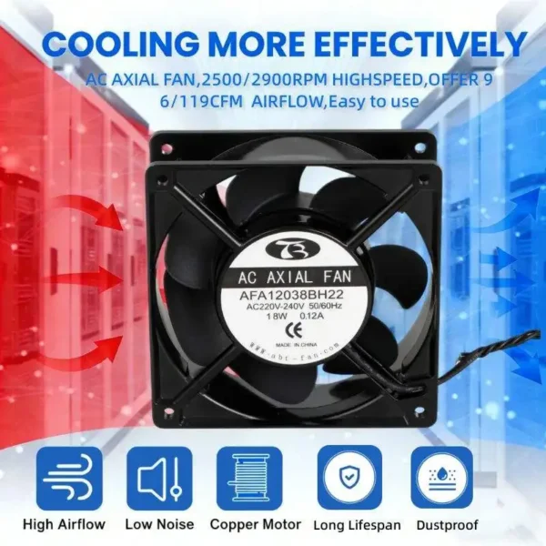 Axial Fan, 120mm, 120x120x38mm, 110V, 220V - view 4