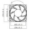 Axial Fan, 120x120x38mm, 12V, IP55, Waterproof - view 5