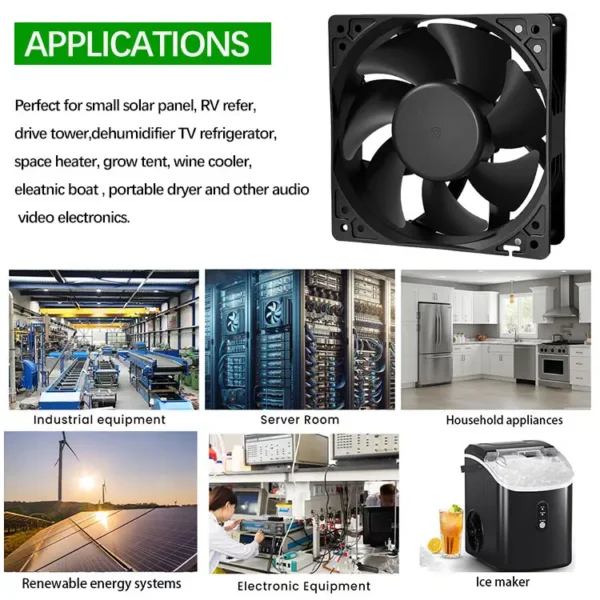 Axial Fan, 120x120x38mm, 12V, IP55, Waterproof - view 6